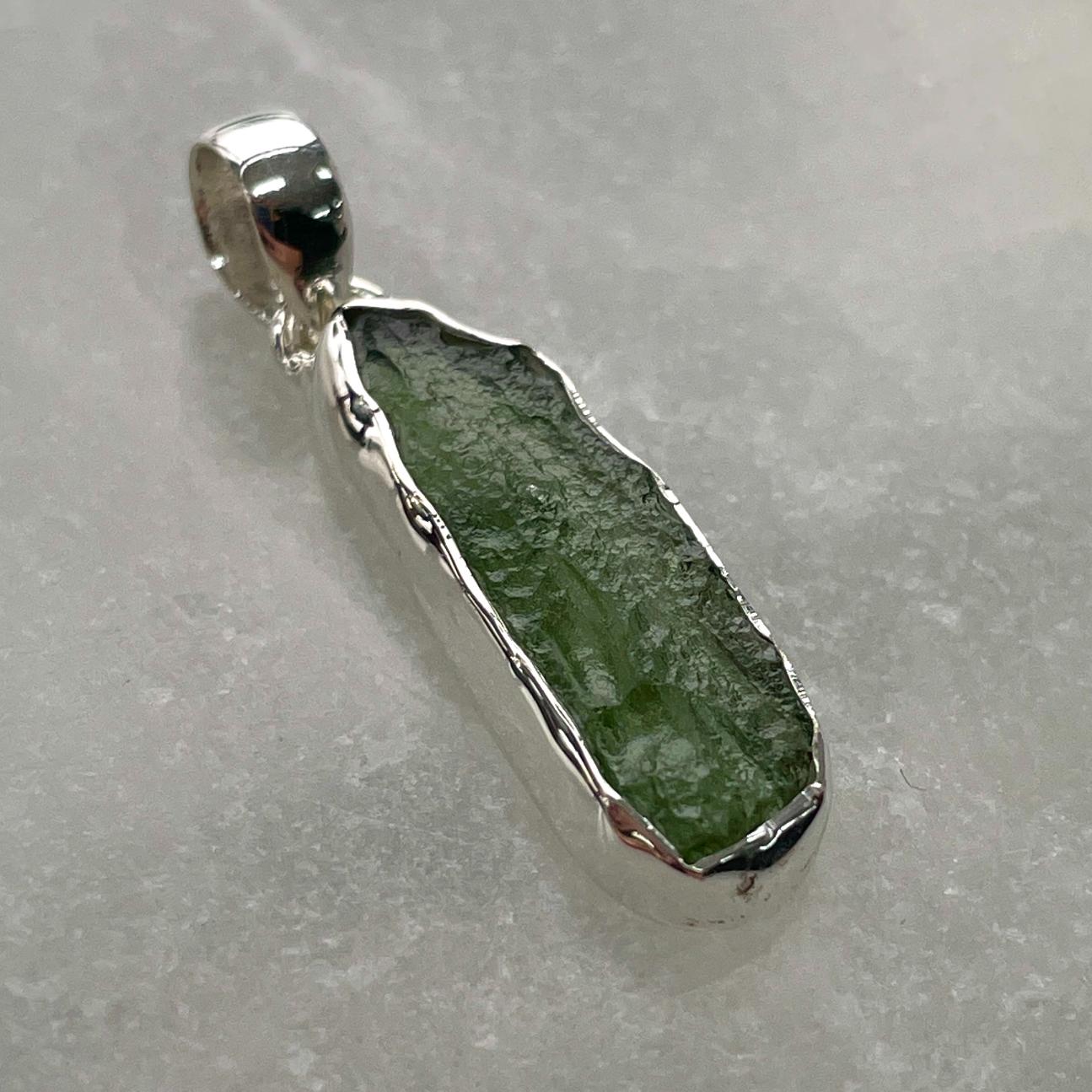 Moldavite - Silver Pendant Large - M34 Moldavite - Silver Pendant Large - M34